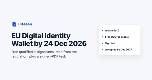 Share image for the post: EU Digital Identity Wallet by 24 December 2026: what changes for signing PDFs