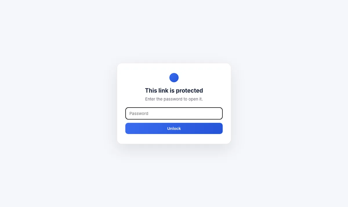 The password page a client sees before a FileSeen link with financial statements opens